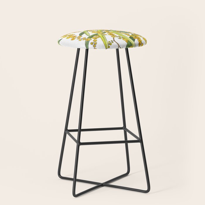 Australian Wattle Flower, Illustration Stool Gallery Image 1