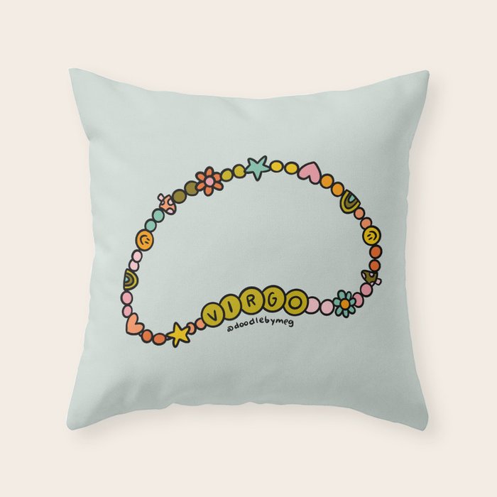 Virgo Friendship Bracelet Throw Pillow Gallery Image 1