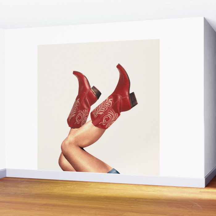 These Boots - Rouge Deep Red Wall Mural Gallery Image 2