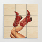 These Boots - Rouge Deep Red Wood Wall Art Gallery Image 1
