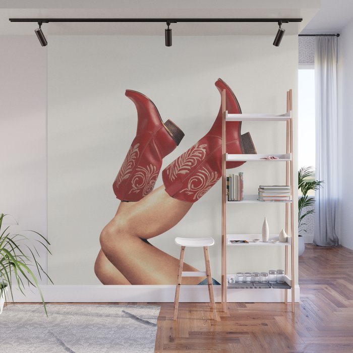 These Boots - Rouge Deep Red Wall Mural Gallery Image 1