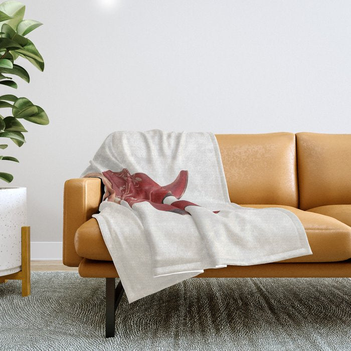 These Boots - Rouge Deep Red Throw Blanket Gallery Image 1