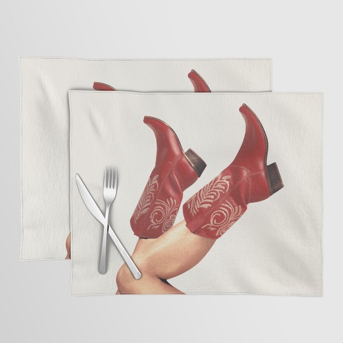 These Boots - Rouge Deep Red Placemat Gallery Image 1