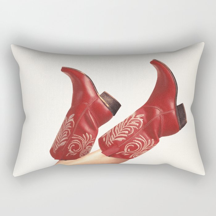 These Boots - Rouge Deep Red Rectangular Pillow Gallery Image 2