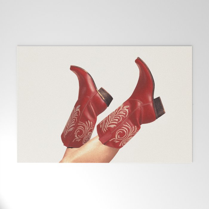 These Boots - Rouge Deep Red Welcome Mat Gallery Image 1