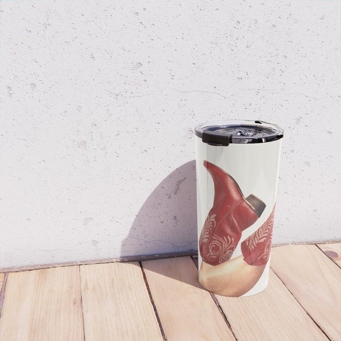 These Boots - Rouge Deep Red Travel Mug Gallery Image 4