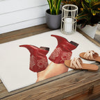 These Boots - Rouge Deep Red Outdoor Rug Gallery Image 2