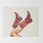 These Boots - Rouge Deep Red Throw Blanket Gallery Image 2