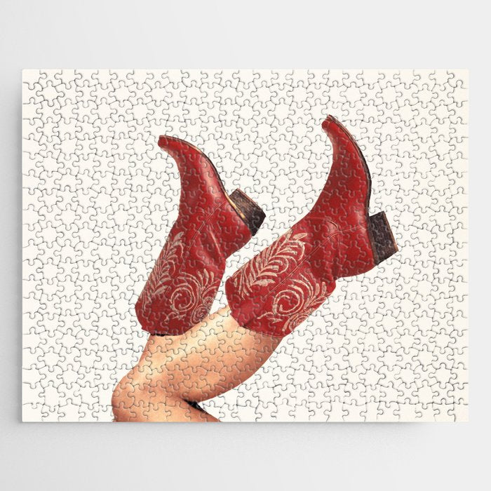 These Boots - Rouge Deep Red Jigsaw Puzzle Gallery Image 1