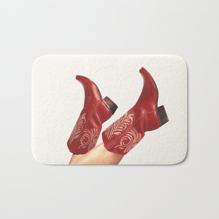 These Boots - Rouge Deep Red Bath Mat Gallery Image 1