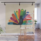 Whimsical Peacok Wall Mural Gallery Image 1