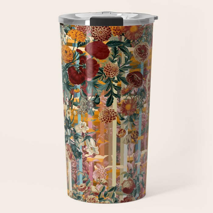 Floral and Tartan Pattern Travel Mug Gallery Image 1