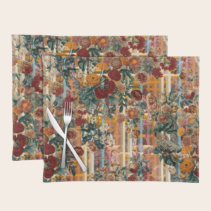 Floral and Tartan Pattern Placemat Gallery Image 1