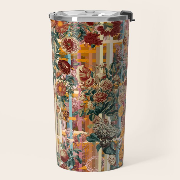 Floral and Tartan Pattern Travel Mug Gallery Image 2