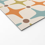 Mid Century Modern Star Pattern 817 Orange Brown Blue and Olive Green Welcome Mat Gallery Image 2