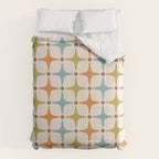 Mid Century Modern Star Pattern 817 Orange Brown Blue and Olive Green Comforter Gallery Image 6