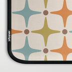 Mid Century Modern Star Pattern 817 Orange Brown Blue and Olive Green Laptop Sleeve Gallery Image 3