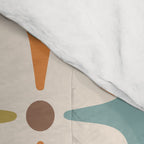 Mid Century Modern Star Pattern 817 Orange Brown Blue and Olive Green Comforter Gallery Image 4