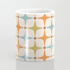 Mid Century Modern Star Pattern 817 Orange Brown Blue and Olive Green Coffee Mug Gallery Image 4