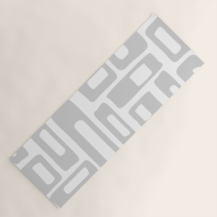 Retro Mid Century Modern Abstract Pattern 731 Winter Gray Yoga Mat Gallery Image 1
