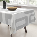 Retro Mid Century Modern Abstract Pattern 731 Winter Gray Tablecloth Gallery Image 3