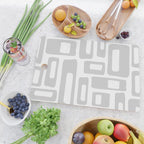 Retro Mid Century Modern Abstract Pattern 731 Winter Gray Cutting Board Gallery Image 2