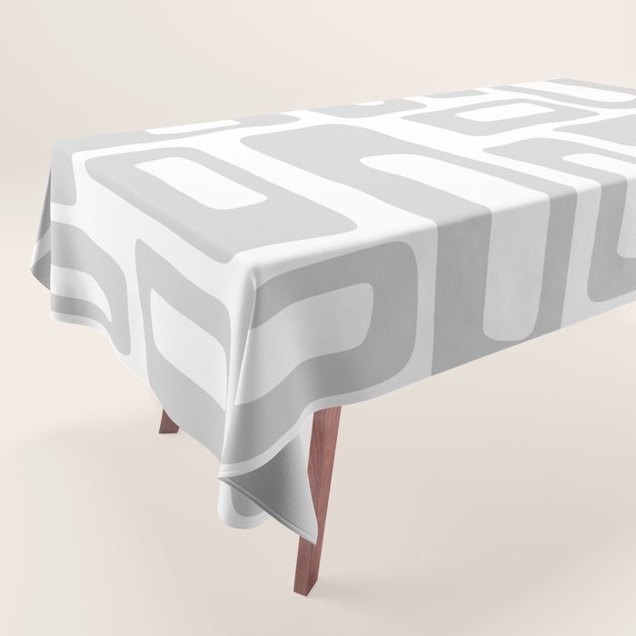 Retro Mid Century Modern Abstract Pattern 731 Winter Gray Tablecloth Gallery Image 1