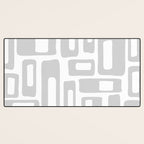 Retro Mid Century Modern Abstract Pattern 731 Winter Gray Desk Mat Gallery Image 3