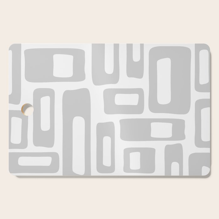 Retro Mid Century Modern Abstract Pattern 731 Winter Gray Cutting Board Gallery Image 1
