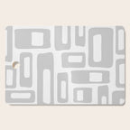Retro Mid Century Modern Abstract Pattern 731 Winter Gray Cutting Board Gallery Image 1
