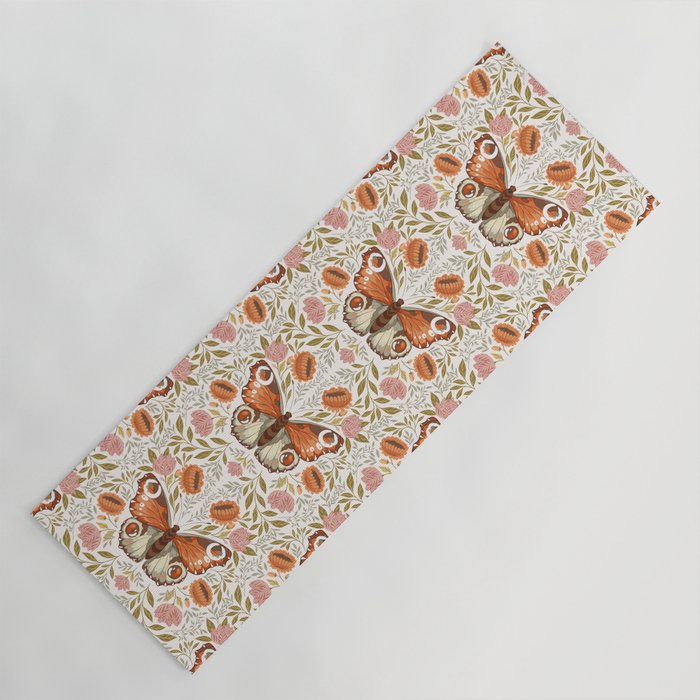 William Morris Inspired Monarch Butterfly Pattern Yoga Mat Gallery Image 1