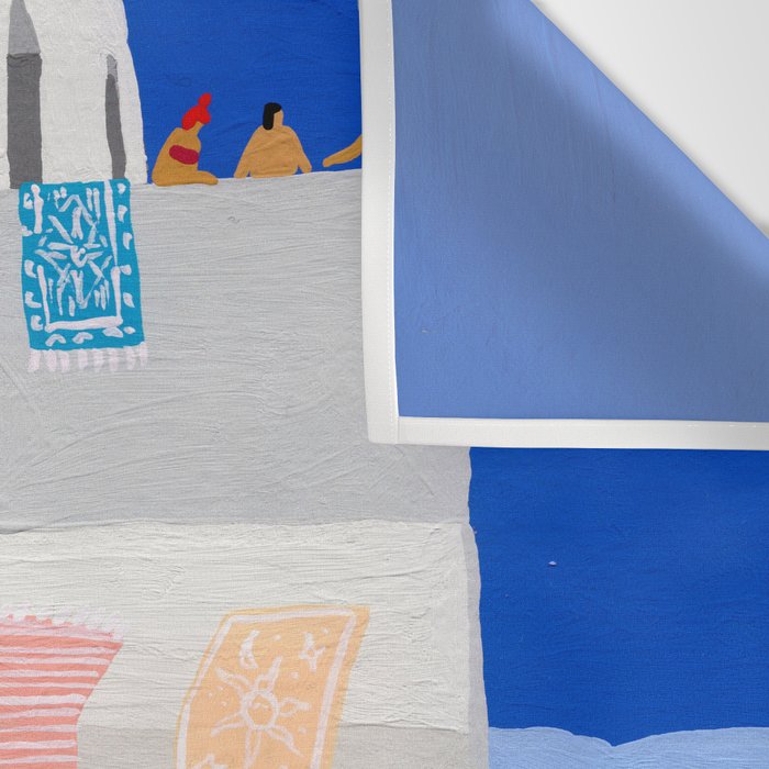 Santorini Greece swimming pool summer vacation Europe travel poster - "Santorini Sun" Wall Tapestry Gallery Image 3