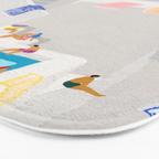 Santorini Greece swimming pool summer vacation Europe travel poster - "Santorini Sun" Bath Mat Gallery Image 3