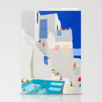 Santorini Greece swimming pool summer vacation Europe travel poster - "Santorini Sun" Stationery Card Gallery Image 2