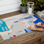 Santorini Greece swimming pool summer vacation Europe travel poster - "Santorini Sun" Outdoor Rug Gallery Image 2