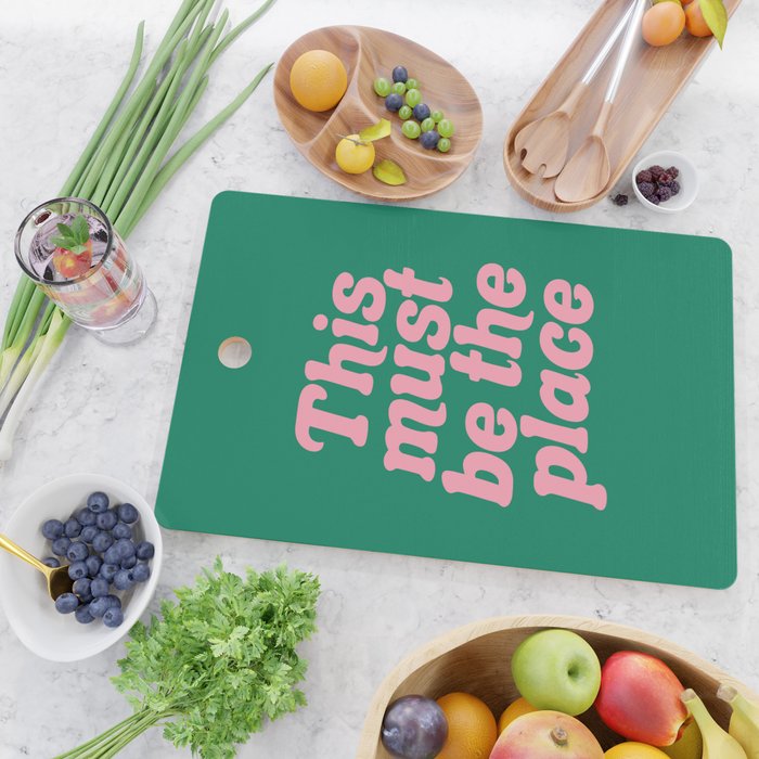 This Must Be The Place - Green Pink Cutting Board Gallery Image 2