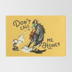 "Don't Call Me Honey" Cowgirl On Horseback Shooting a Rattlesnake Rug Gallery Image 2