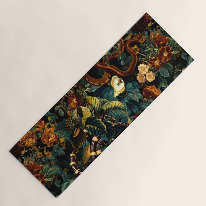 Floral and Snakes jungle Yoga Mat Gallery Image 1