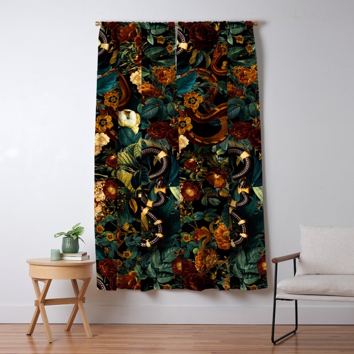 Floral and Snakes jungle Window Curtain Gallery Image 1