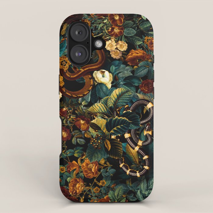 Floral and Snakes jungle iPhone Case Gallery Image 1