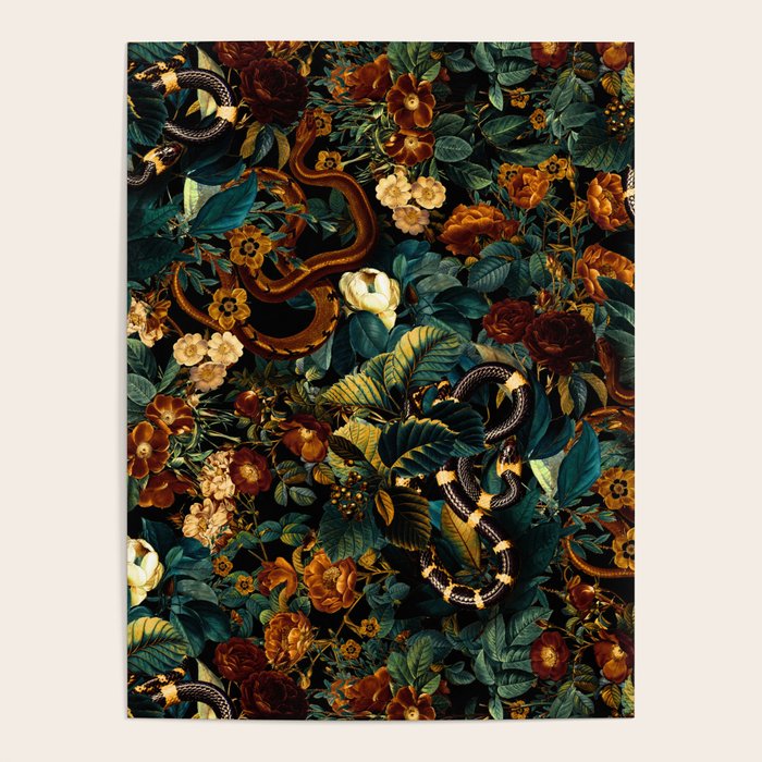 Floral and Snakes jungle Poster Gallery Image 4