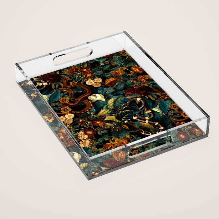 Floral and Snakes jungle Acrylic Tray Gallery Image 1
