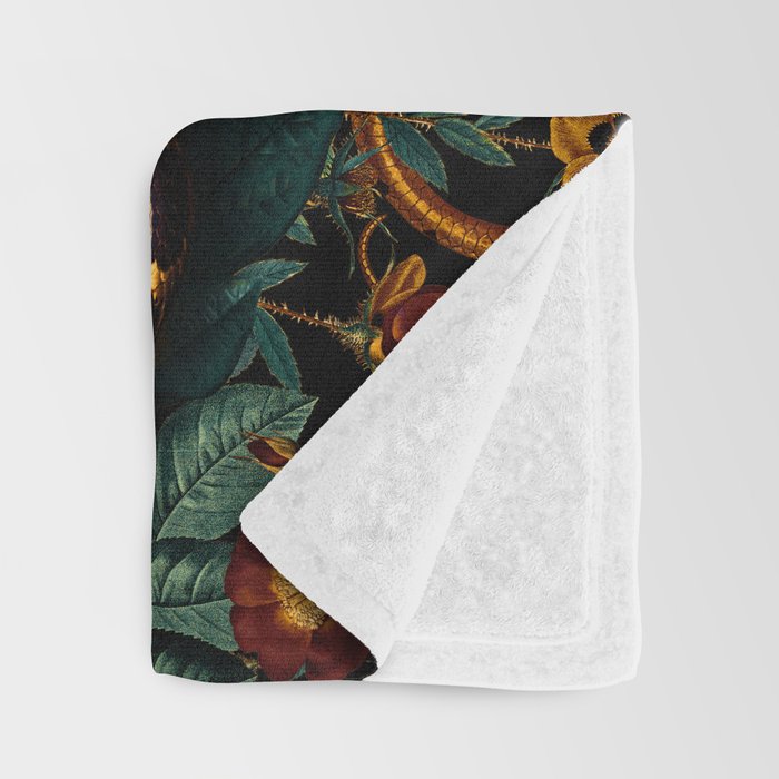 Floral and Snakes jungle Throw Blanket Gallery Image 3