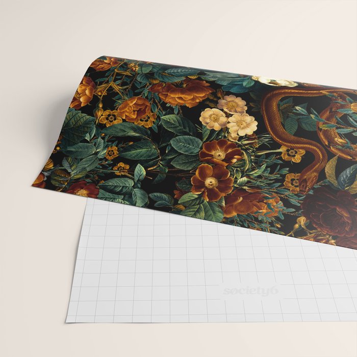Floral and Snakes jungle Wrapping Paper Gallery Image 2