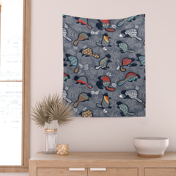 Beaver is back at dawn - Comeback Species Wall Tapestry Gallery Image 2