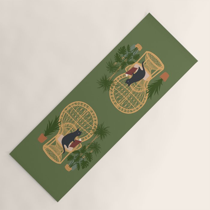 Hidden cat 51 private forest reading area rattan chair Yoga Mat Gallery Image 1
