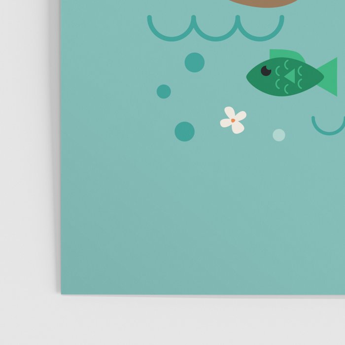 Kawaii Otters Playing Underwater Poster Gallery Image 3