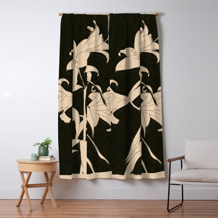 Minimalist Flowers 6 Window Curtain Gallery Image 5