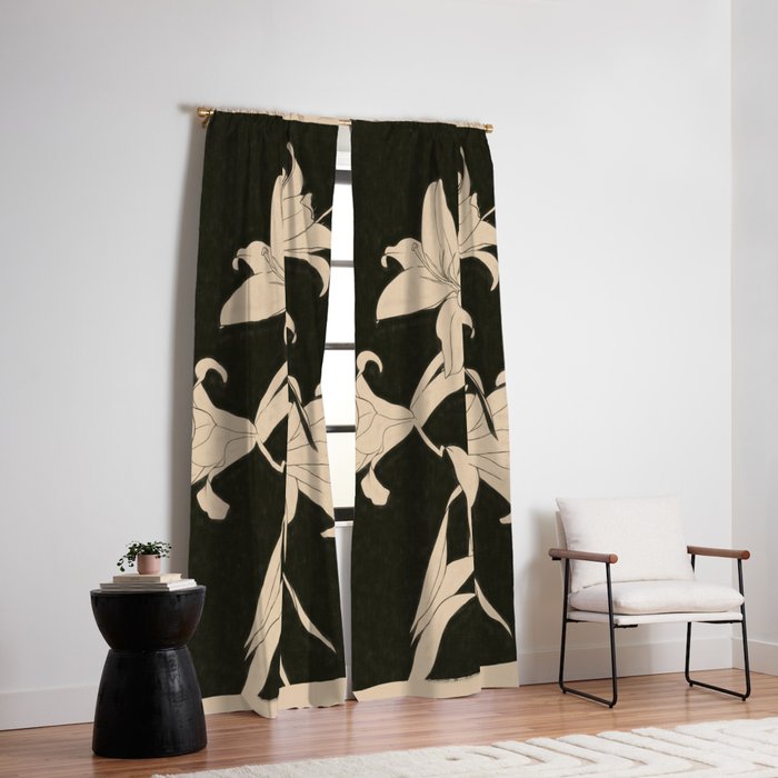 Minimalist Flowers 6 Window Curtain Gallery Image 2