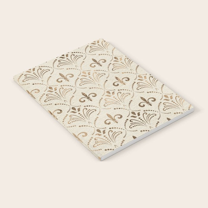 Elegant Fleur-de-lis pattern - pastel gold Notebook Gallery Image 1